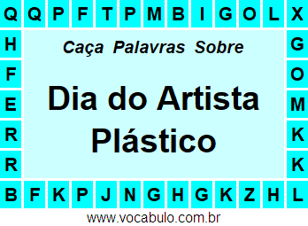 Caça Palavras Sobre o Dia do Artista Plástico