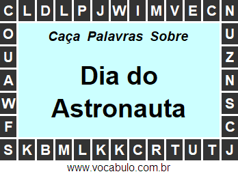 Caça Palavras Dia do Astronauta