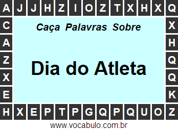 Caça Palavras Sobre o Dia do Atleta