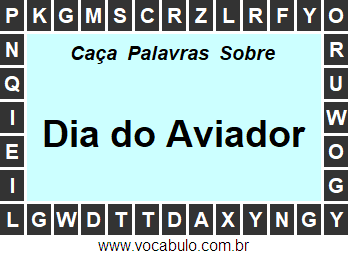 Caça Palavras Sobre o Dia do Aviador