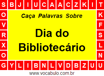 Caça Palavras Sobre o Dia do Bibliotecário