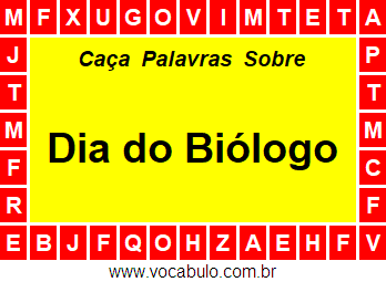 Caça Palavras Sobre o Dia do Biólogo