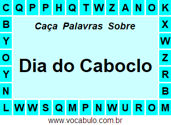 Caça Palavras Sobre o Dia do Caboclo