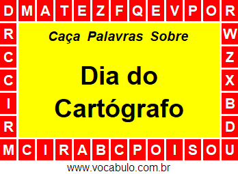 Caça Palavras Dia do Cartógrafo