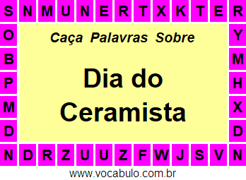 Caça Palavras Dia do Ceramista