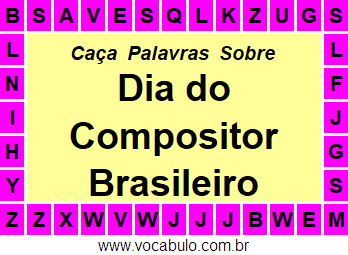 Caça Palavras Dia do Compositor Brasileiro