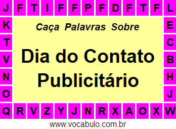 Caça Palavras Sobre o Dia do Contato Publicitário