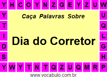 Caça Palavras Dia do Corretor