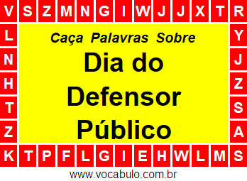 Caça Palavras Dia do Defensor Público