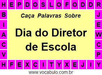 Caça Palavras Dia do Diretor de Escola