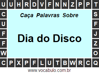 Caça Palavras Dia do Disco