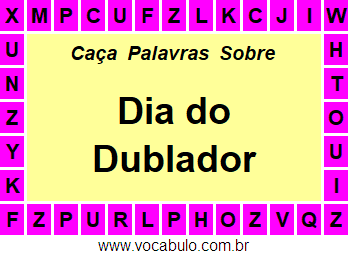 Caça Palavras Dia do Dublador