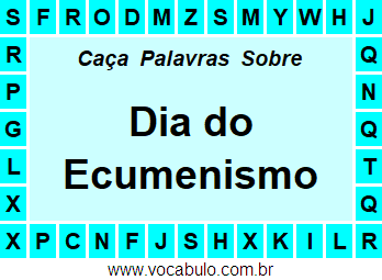 Caça Palavras Dia do Ecumenismo