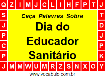 Caça Palavras Dia do Educador Sanitário