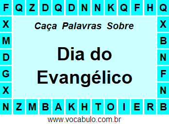 Caça Palavras Dia do Evangélico