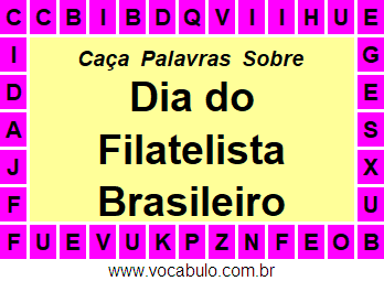 Caça Palavras Dia do Filatelista Brasileiro