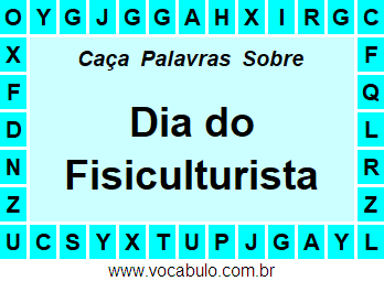 Caça Palavras Dia do Fisiculturista