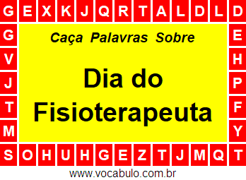 Caça Palavras Dia do Fisioterapeuta