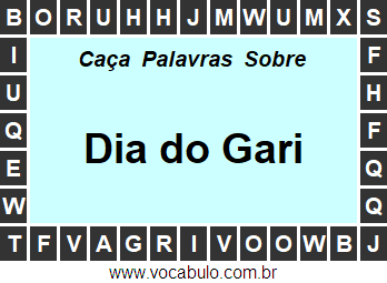 Caça Palavras Sobre o Dia do Gari