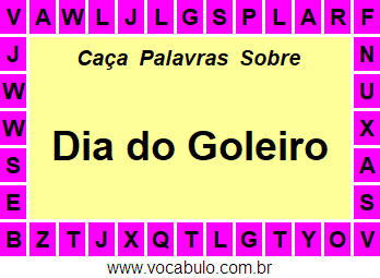 Caça Palavras Dia do Goleiro