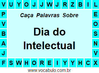 Caça Palavras Dia do Intelectual