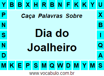 Caça Palavras Dia do Joalheiro