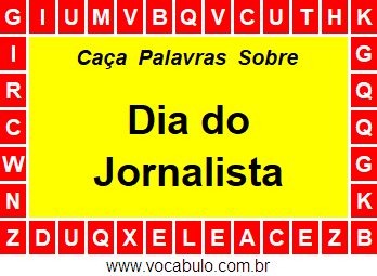 Caça Palavras Dia do Jornalista