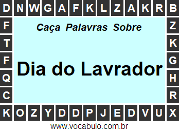 Caça Palavras Sobre o Dia do Lavrador