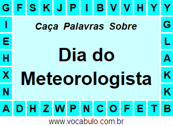 Caça Palavras Sobre o Dia do Meteorologista