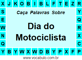 Caça Palavras Sobre o Dia do Motociclista