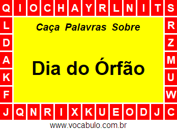 Caça Palavras Sobre o Dia do Órfão