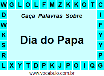 Caça Palavras Dia do Papa