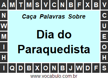 Caça Palavras Dia do Paraquedista