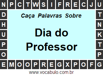 Caça Palavras Dia do Professor