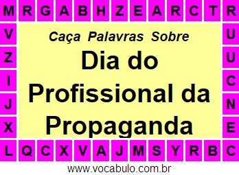 Caça Palavras Sobre o Dia do Profissional da Propaganda