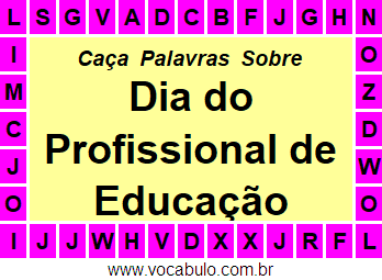 Caça Palavras Sobre o Dia do Profissional de Educação Física