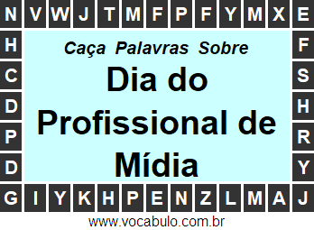 Caça Palavras Dia do Profissional de Mídia