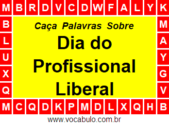 Caça Palavras Dia do Profissional Liberal