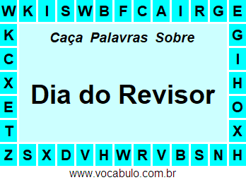 Caça Palavras Sobre o Dia do Revisor