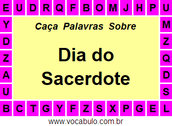 Caça Palavras Sobre o Dia do Sacerdote