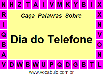 Caça Palavras Sobre o Dia do Telefone