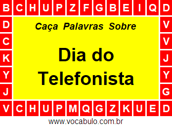 Caça Palavras Dia do Telefonista