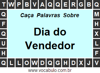 Caça Palavras Sobre o Dia do Vendedor