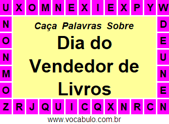 Caça Palavras Dia do Vendedor de Livros