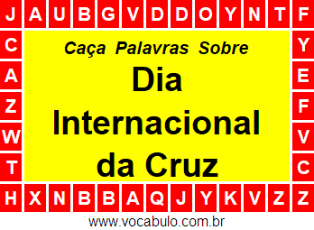 Caça Palavras Sobre o Dia Internacional da Cruz Vermelha