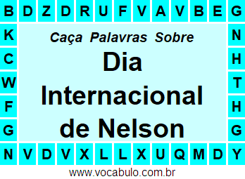 Caça Palavras Sobre o Dia Internacional de Nelson Mandela