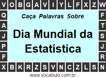 Caça Palavras Dia Mundial da Estatística