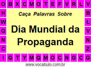 Caça Palavras Dia Mundial da Propaganda