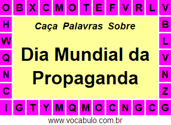 Caça Palavras Sobre o Dia Mundial da Propaganda