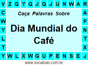 Caça Palavras Dia Mundial do Café